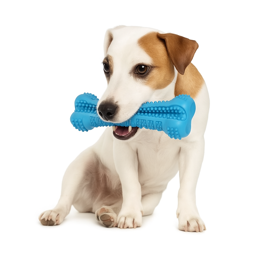 🦷 Cepillo de Dientes y Juguete para Perros 360° – Limpieza y Diversión en Uno