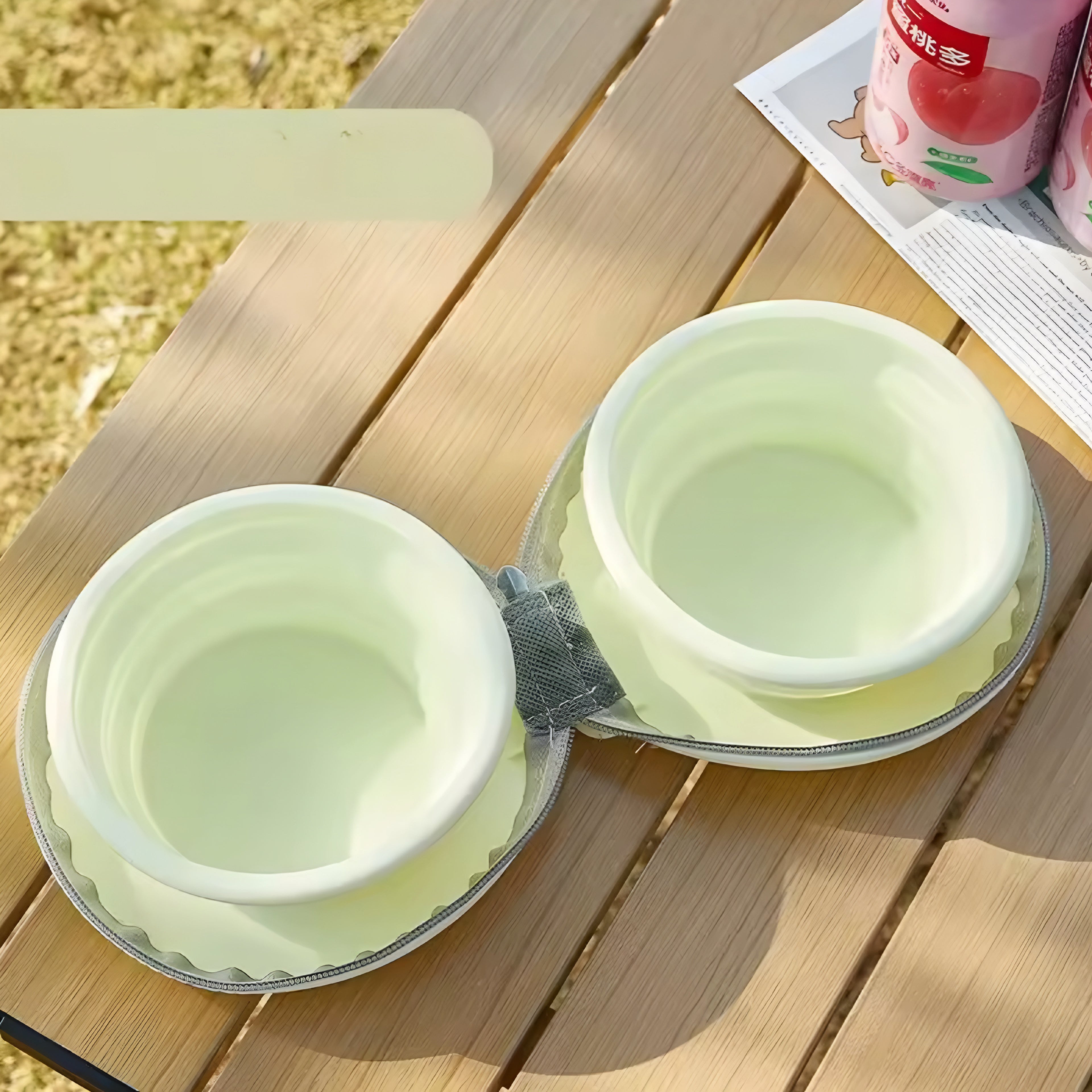 Plato de Silicona Plegable 2 en 1 para Perros – Práctico y Portátil