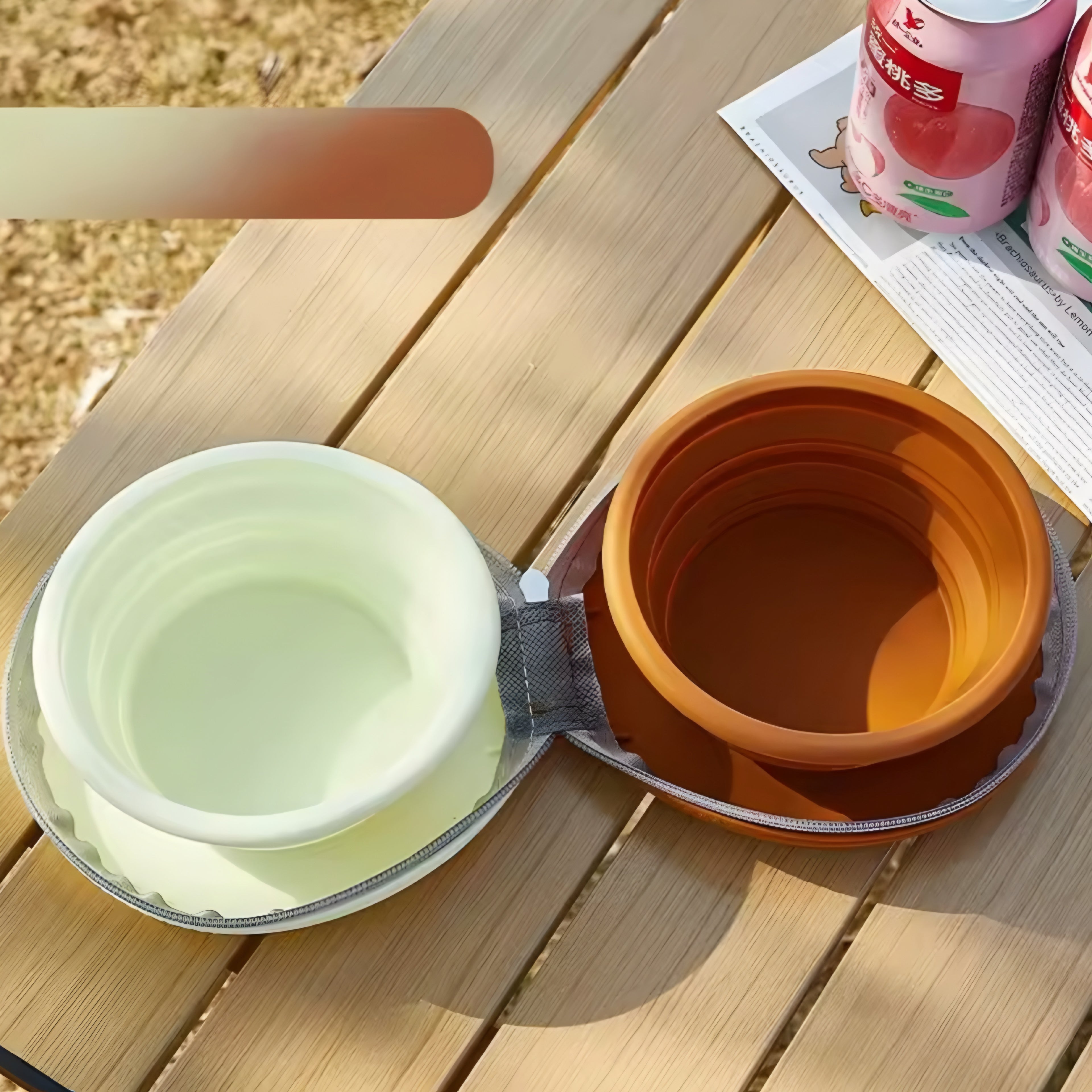 Plato de Silicona Plegable 2 en 1 para Perros – Práctico y Portátil
