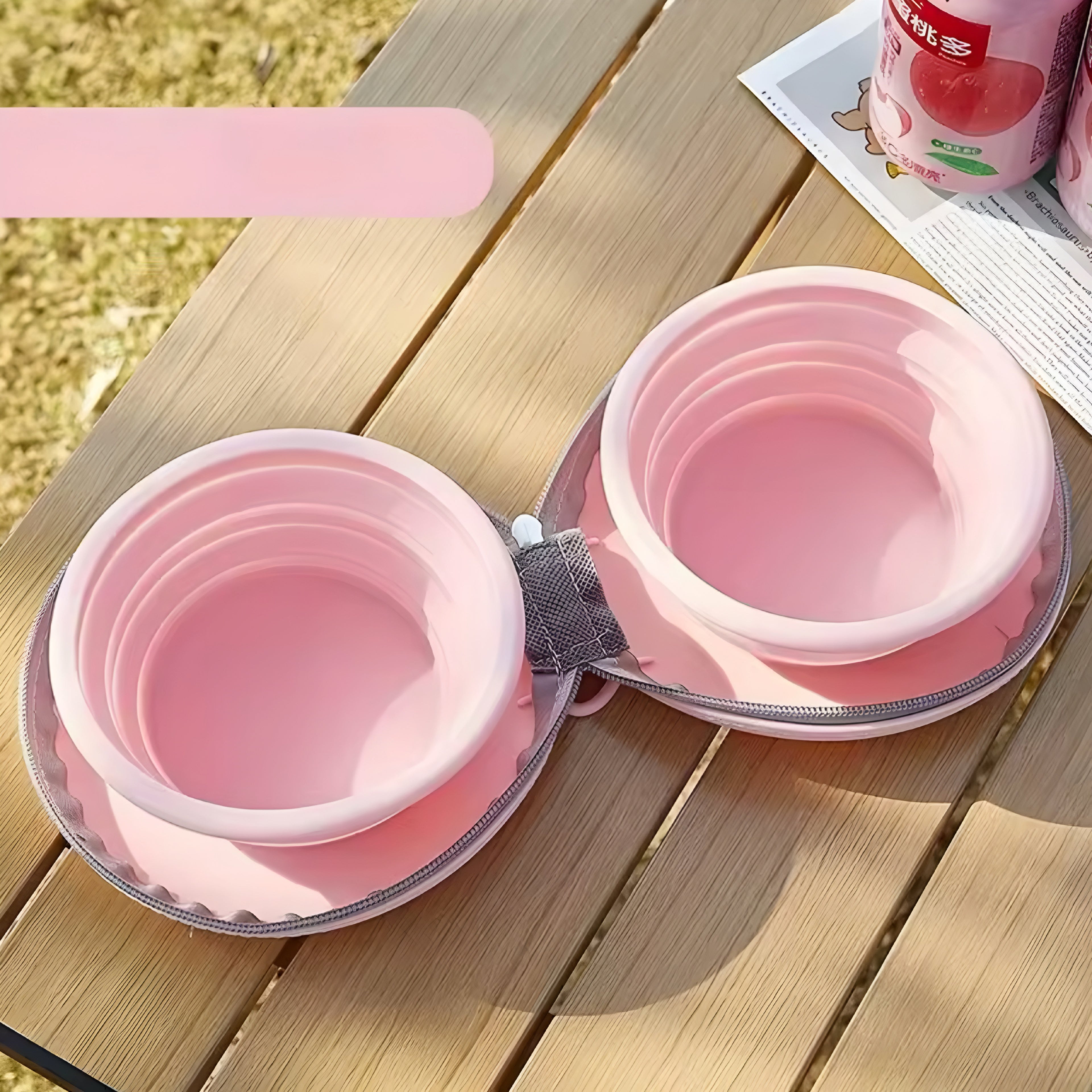 Plato de Silicona Plegable 2 en 1 para Perros – Práctico y Portátil