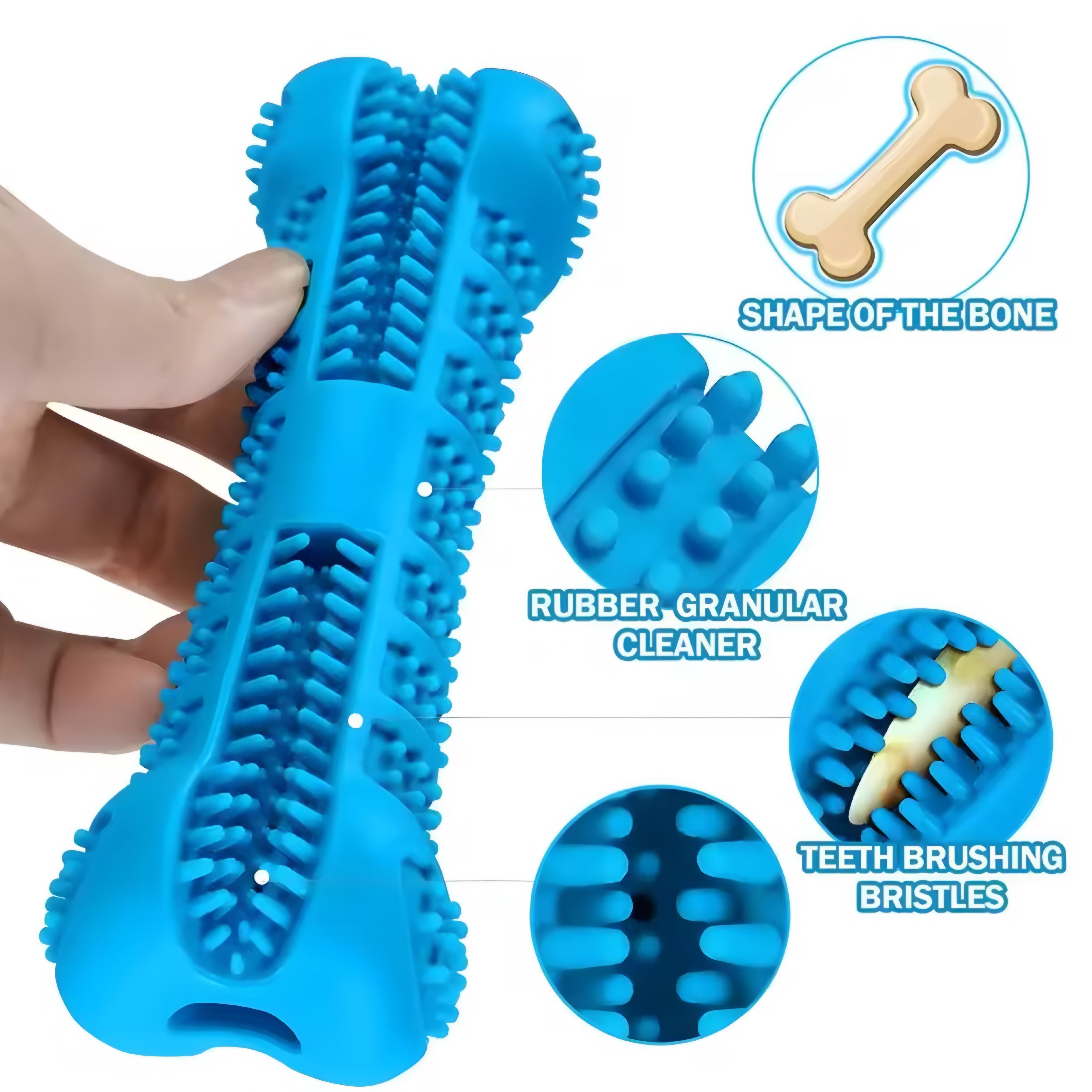 🦷 Cepillo de Dientes y Juguete para Perros 360° – Limpieza y Diversión en Uno