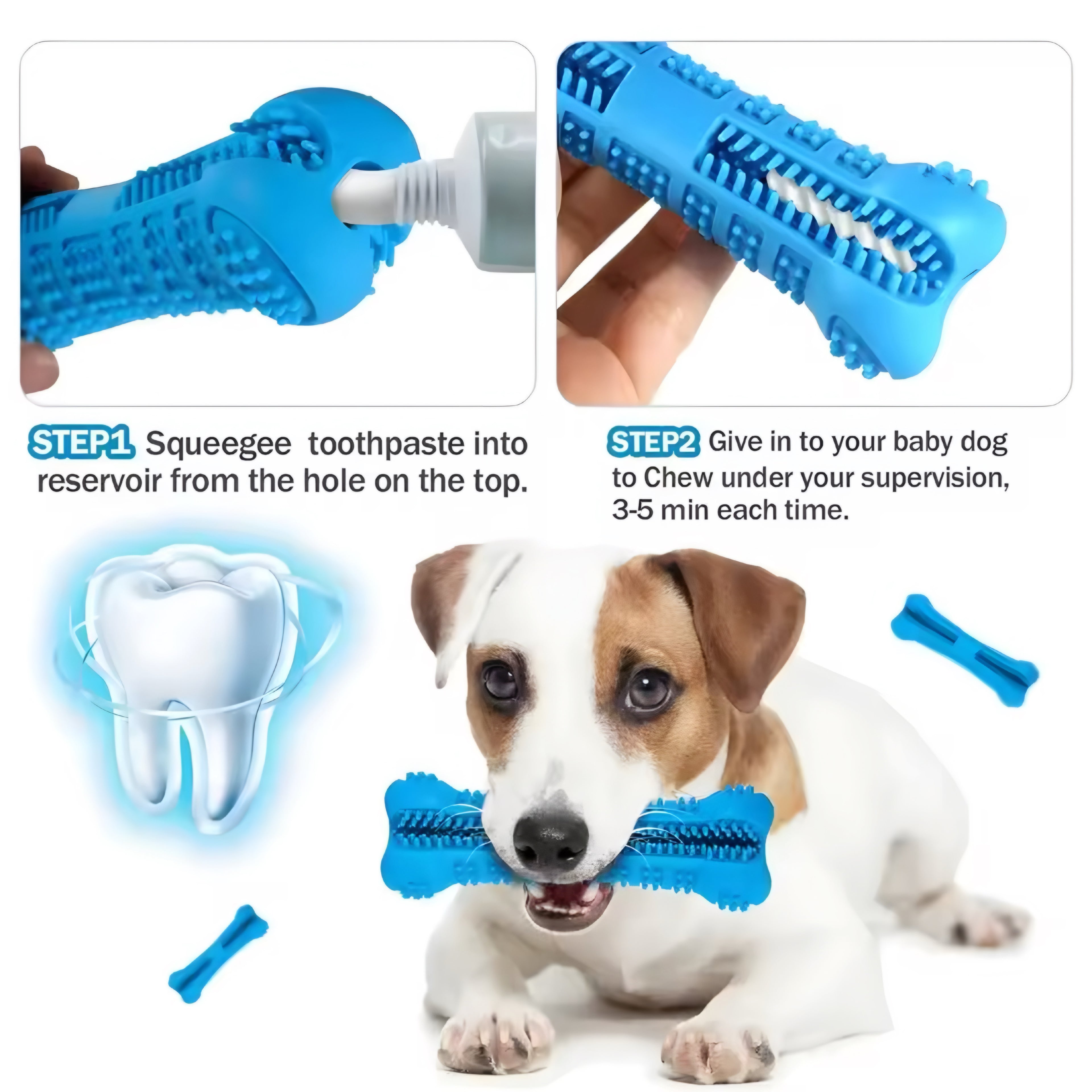 🦷 Cepillo de Dientes y Juguete para Perros 360° – Limpieza y Diversión en Uno